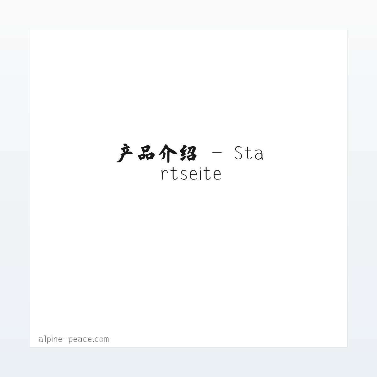 技术参数 - Startseite 方图